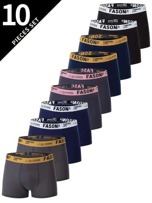 10-Pack Mutande Uomo, Boxer Casual Traspiranti e Comodi, Slip Elasticizzati, Pantaloncini Sportivi