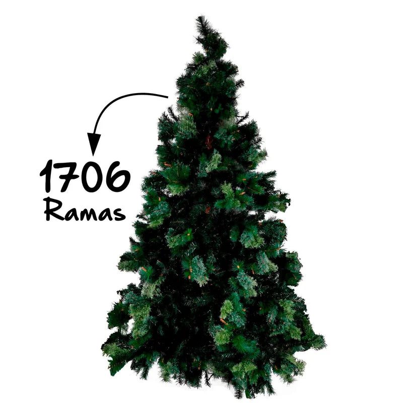 Árbol de Navidad 240cm x 152cm 1706 Ramas Bicolor C6